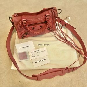 Authentic Balenciaga Mini City Bag Rose BonBon